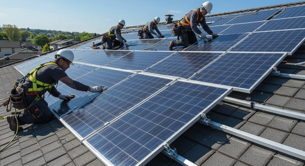 installing solar panels on roof